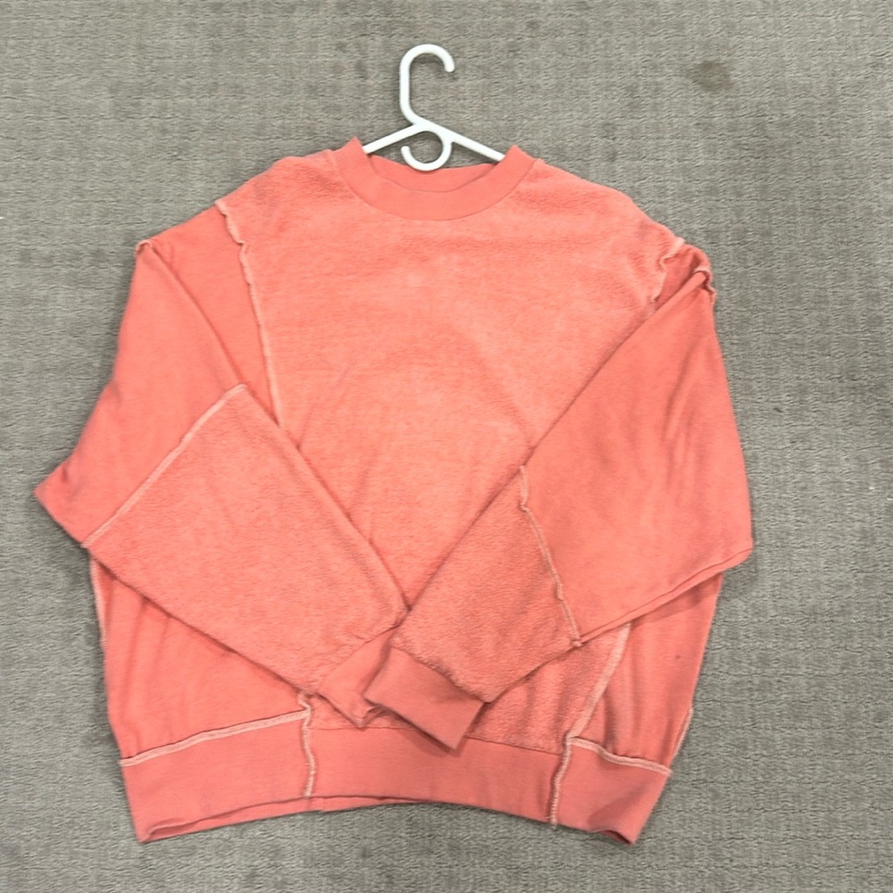BDG Crewneck “inside out” size large. Salmon pink